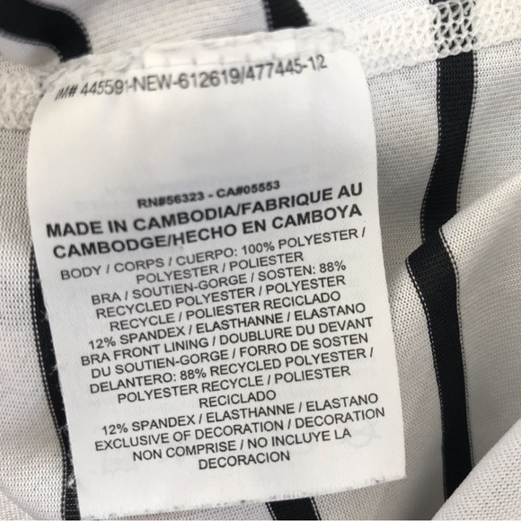 Nike Black&White Dri Fit Tank Loose Support Sports Bra Top - Picture 7 of 7